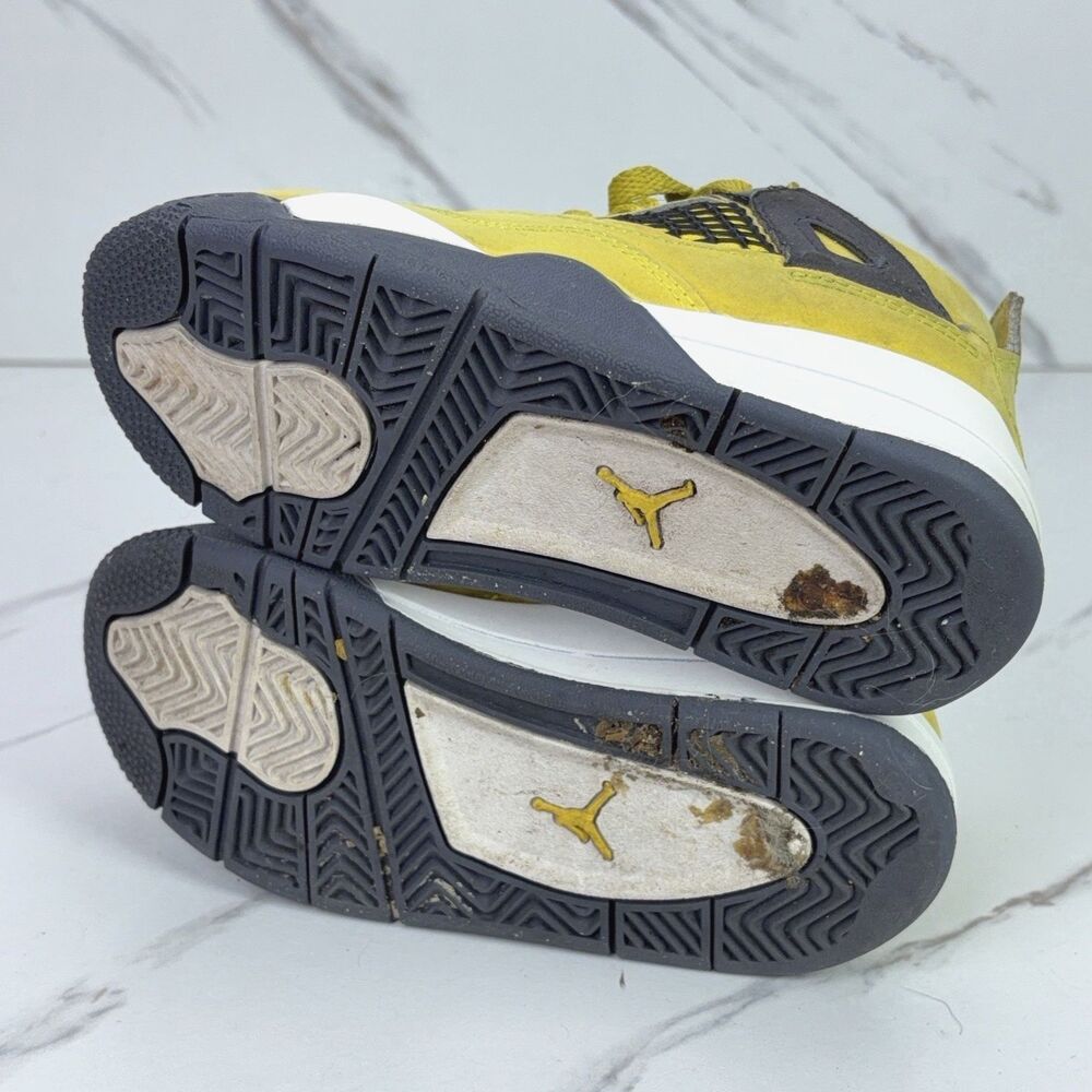 Nike Air Jordan 4 TD Retro Boy Size 9C Lightning Yellow BQ7670-700 Toddler Shoes - Picture 7 of 7